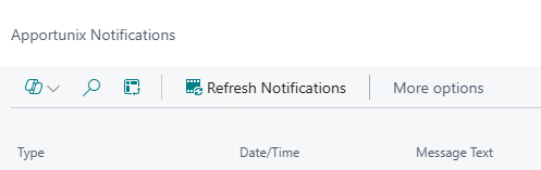 Apportunix Notifications Page - Refresh Notifications Action